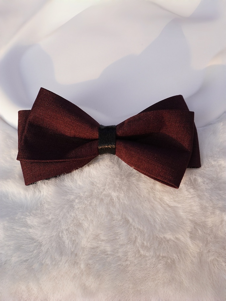 Men'S Formal Wear Bow Ties - Burgundowa dwuwarstwowa matowa mucha, mucha w