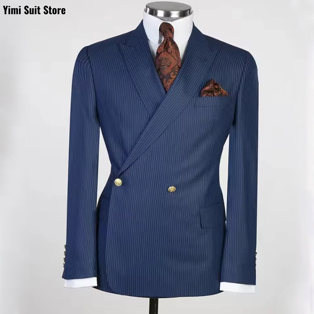 Men Formal Wear Modern - Męskie garnitury w paski, 2-częściowe, jednorzędowe