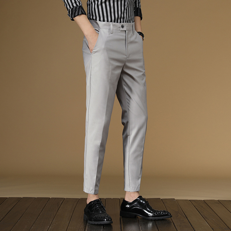 Men Formal Wear Summer - Letnie spodnie garniturowe Mężczyźni Czerwony Czarny