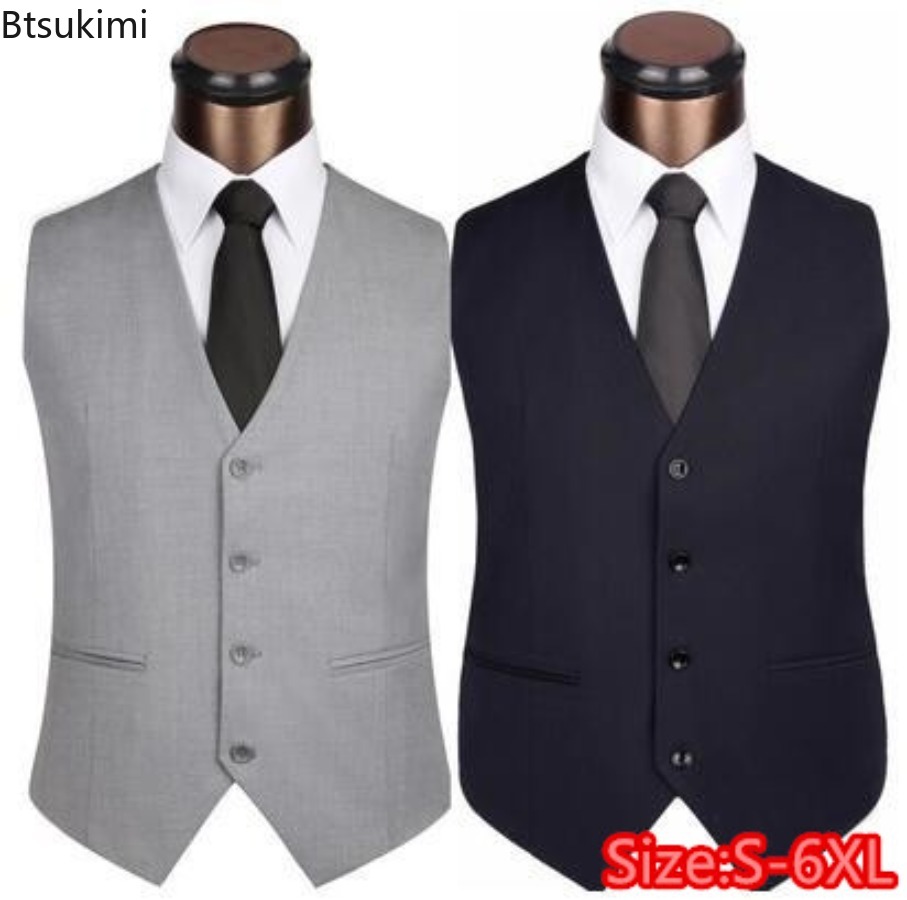 Formal Vest Waistcoat - S-6XL Plus Size Męska koreańska kamizelka