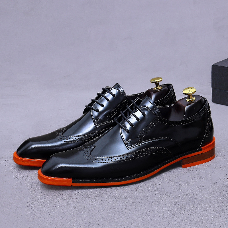 Formal Men Daily Wear Footwear - Męskie oksfordy z prawdziwej skóry, niskie,