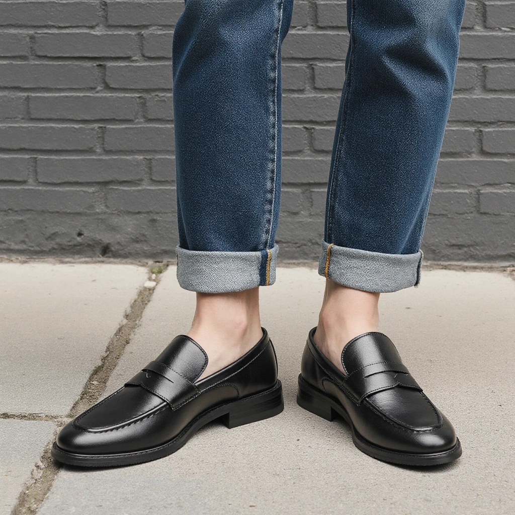 Męskie czarne mokasyny penny,  – Men'S Formal Attire recenzja i cena
