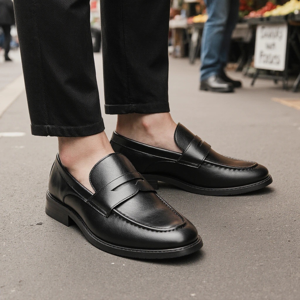Męskie czarne mokasyny penny,  – Men'S Formal Attire recenzja i cena