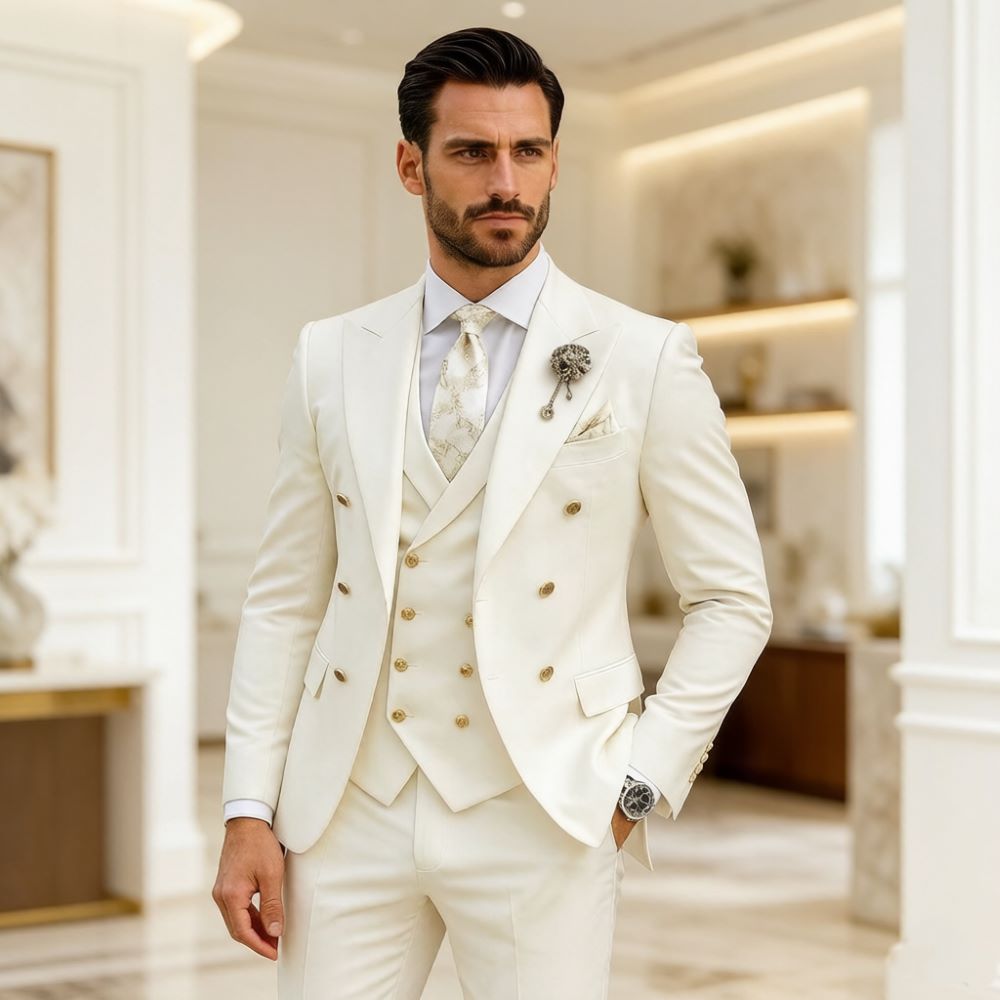 Męski garnitur ślubny w kolorz – Men Formal Wear Modern recenzja i cena
