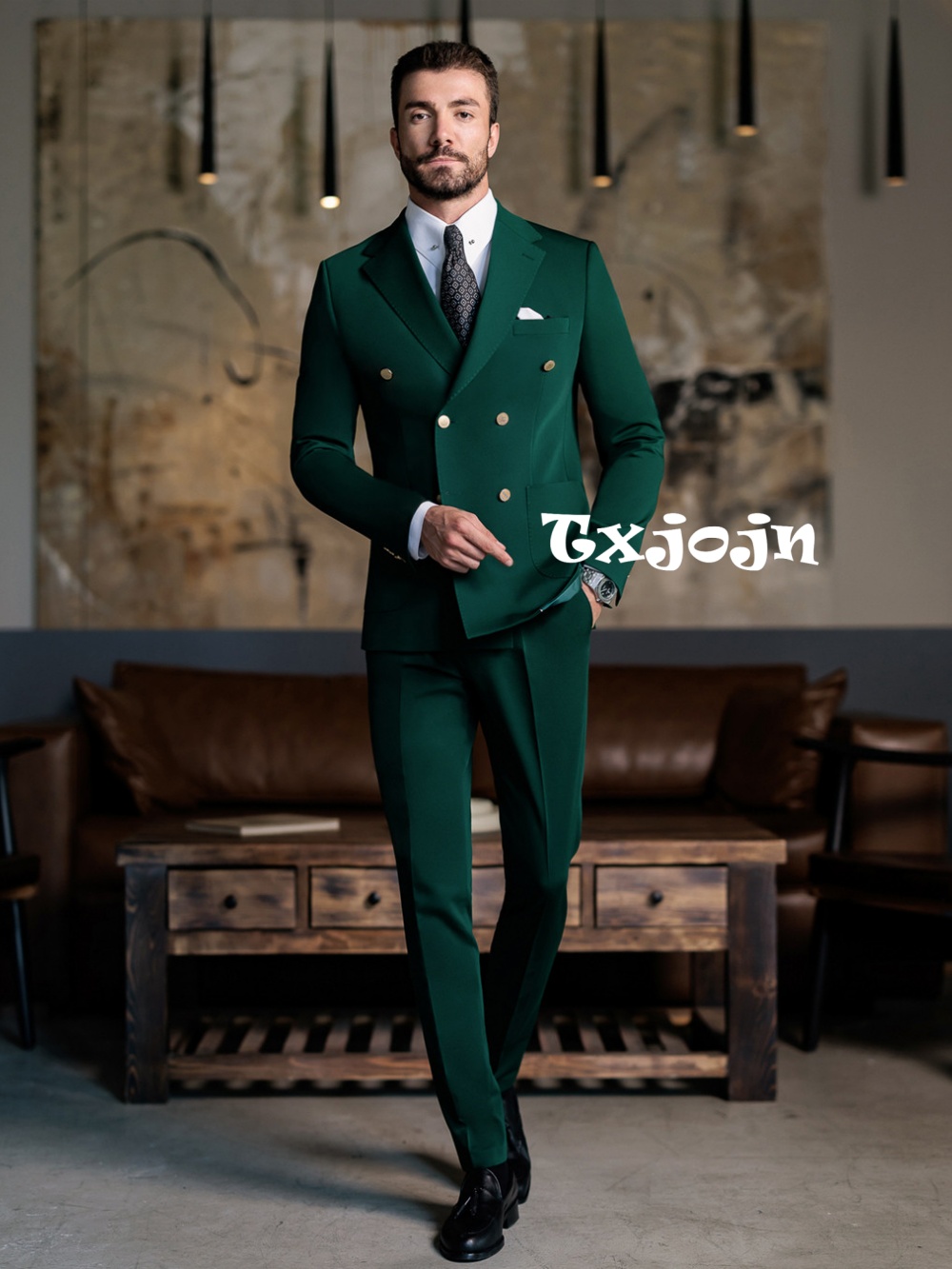 Zielony elegancki męski garnit – Formal Men Party Wear Jacket recenzja i cena