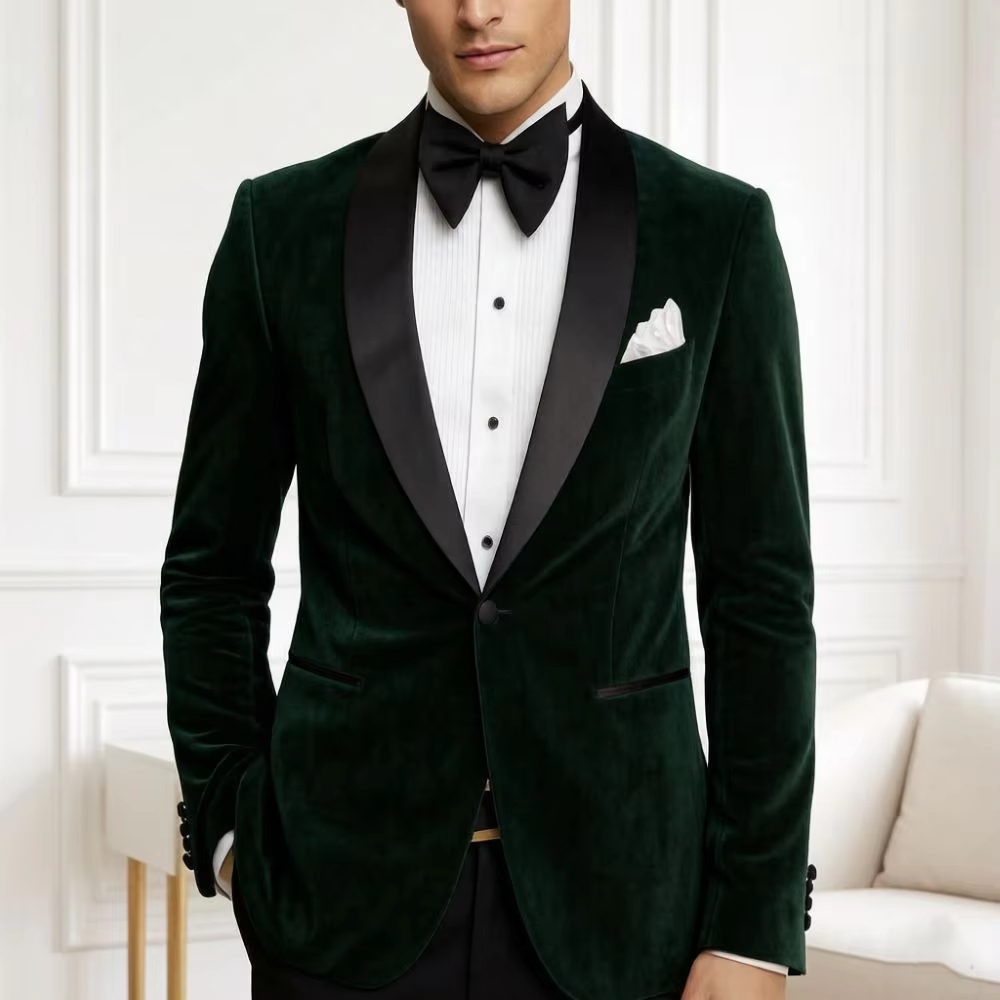 Męskie aksamitne garnitury sli – Formal Men Party Wear Jacket recenzja i cena
