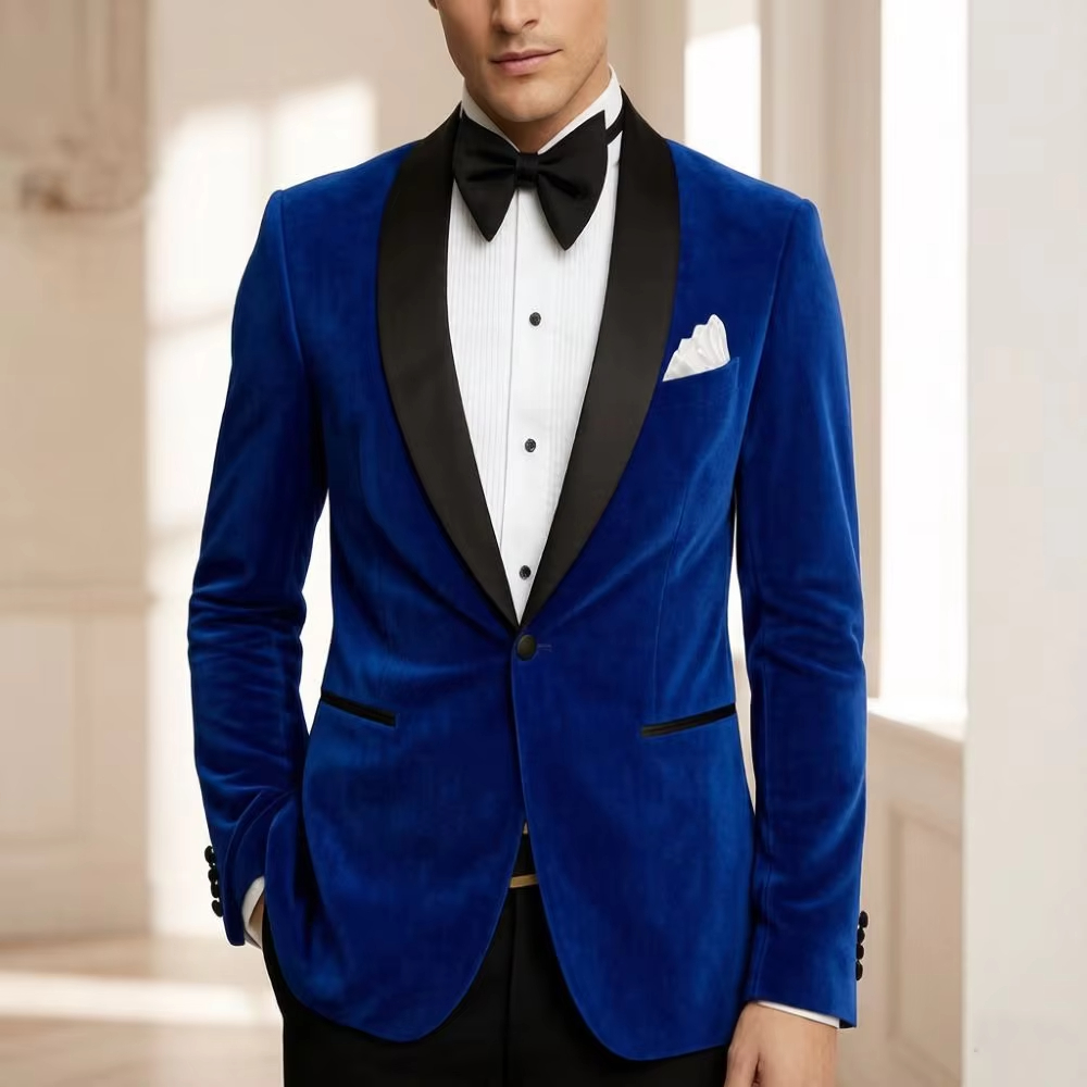 Męskie aksamitne garnitury sli – Formal Men Party Wear Jacket recenzja i cena