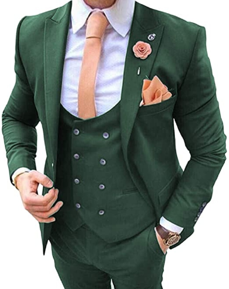 Granatowe garnitury męskie 3-c – Formal Men Party Wear Jacket recenzja i cena