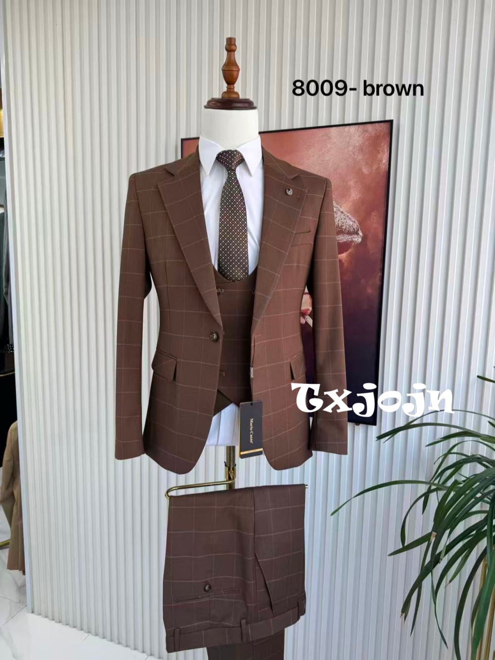 Męski garnitur w kratę, 3-częś – Formal Men Party Wear Jacket recenzja i cena