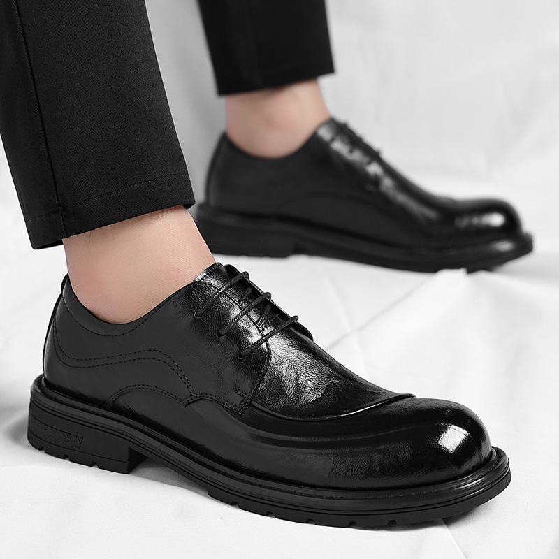 Brązowe, postarzane, skórzane, – Men'S Formal Office Wear Shoes recenzja i cena