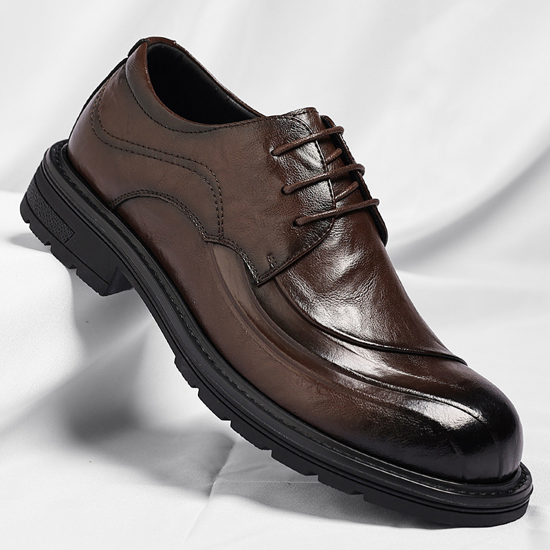 Brązowe, postarzane, skórzane, – Men'S Formal Office Wear Shoes recenzja i cena