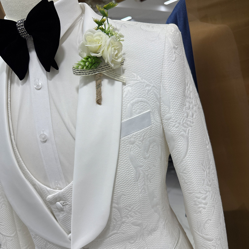 Męski garnitur ślubny biały 3- – Formal Men Party Wear Jacket recenzja i cena