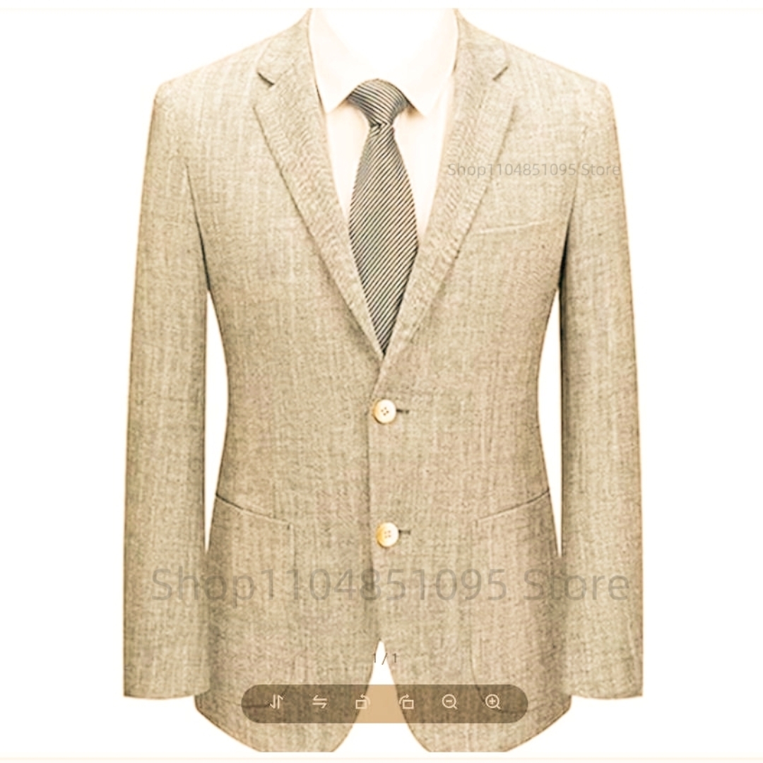 Męska marynarka lniana slim fi – Men Formal Wear Summer recenzja i cena