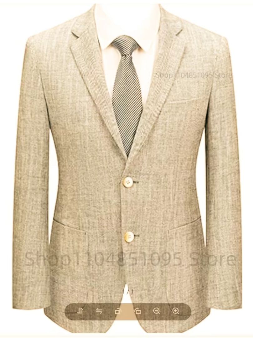 Męska marynarka lniana slim fi – Men Formal Wear Summer recenzja i cena