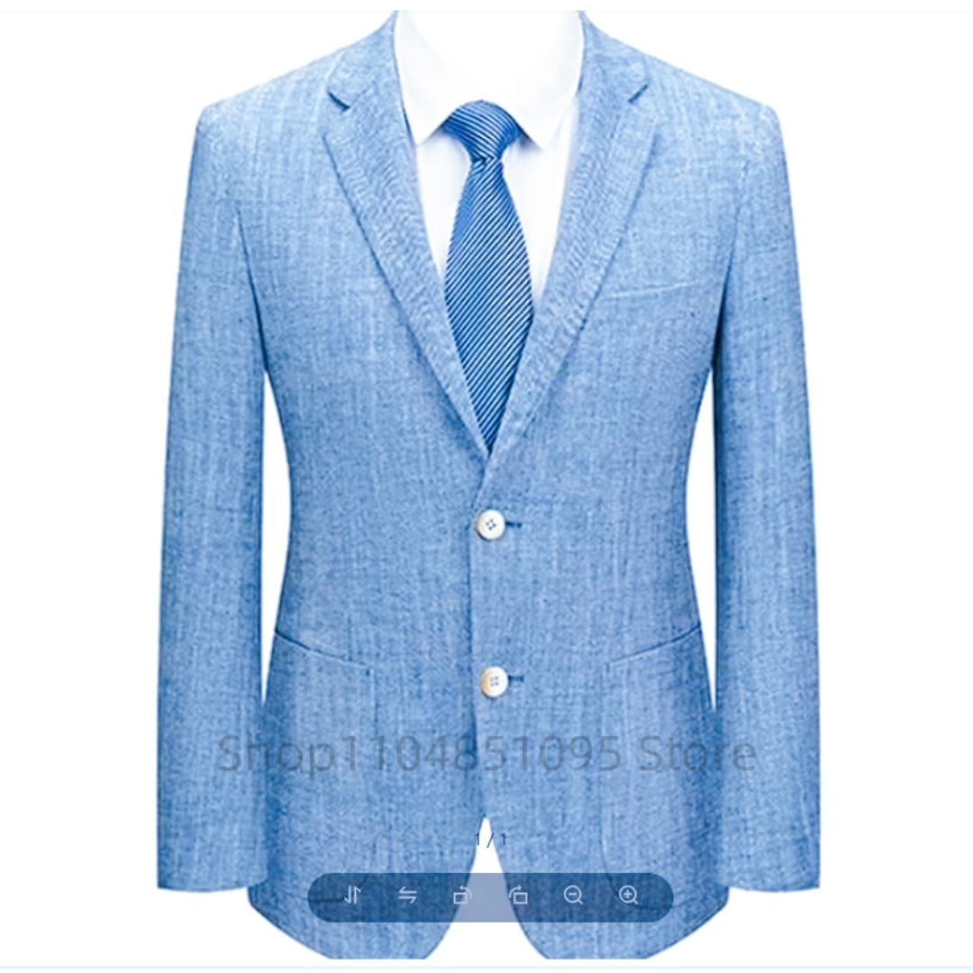 Męska marynarka lniana slim fi – Men Formal Wear Summer recenzja i cena