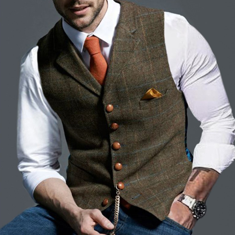 Modne kamizelki męskie Tweedow – Formal Vest Waistcoat recenzja i cena