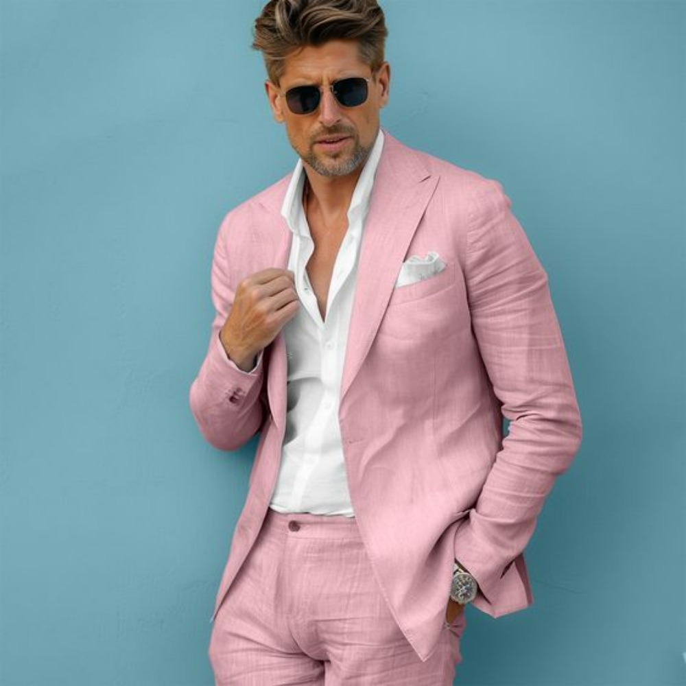 Lniany garnitur męski na wesel – Men Formal Wear Summer recenzja i cena