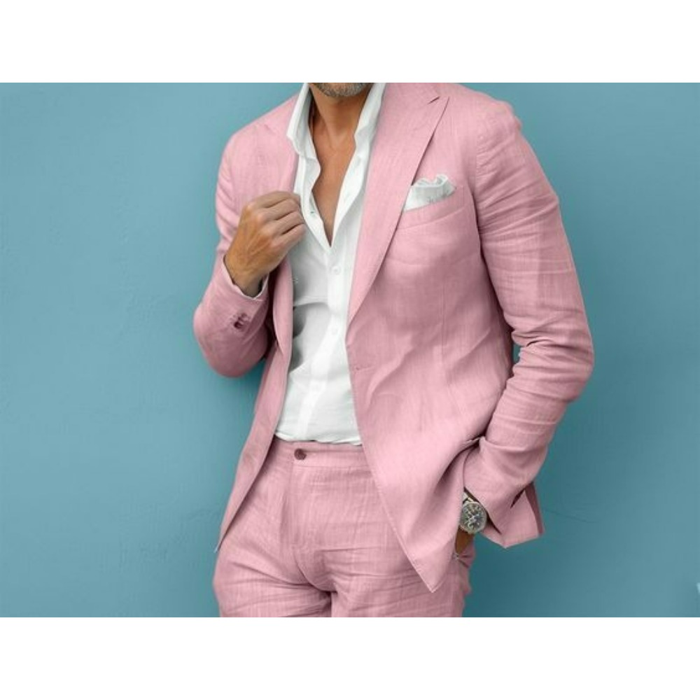 Lniany garnitur męski na wesel – Men Formal Wear Summer recenzja i cena
