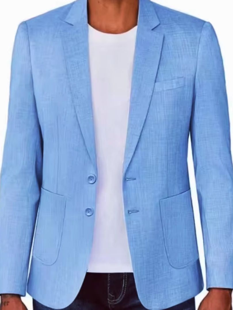 Beżowo-niebieska lniana maryna – Formal Men Party Wear Jacket recenzja i cena