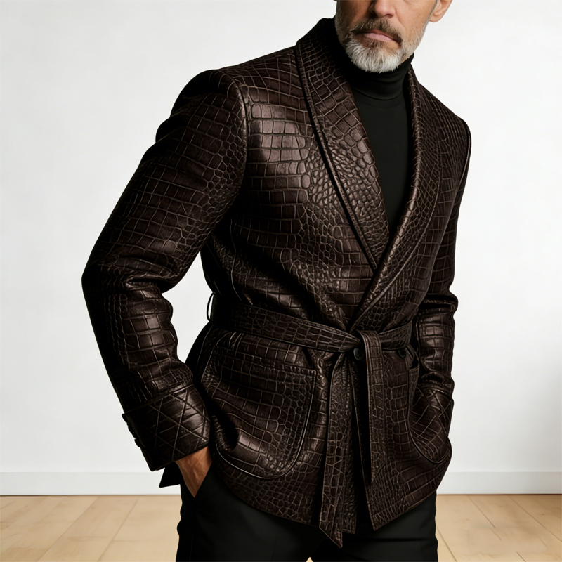    Męska skórzana marynarka z – Formal Men Party Wear Jacket recenzja i cena
