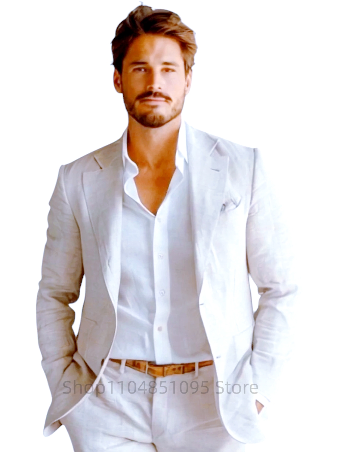 Niebieska, dopasowana lniana m – Formal Men Party Wear Jacket recenzja i cena