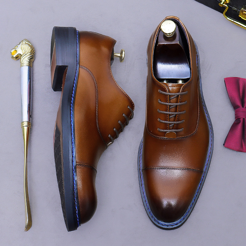 Oksfordki z kontrastowym szwem – Formal Men Daily Wear Footwear recenzja i cena